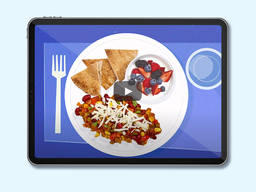 Vidéo qui présente des exemples de repas équilibrés